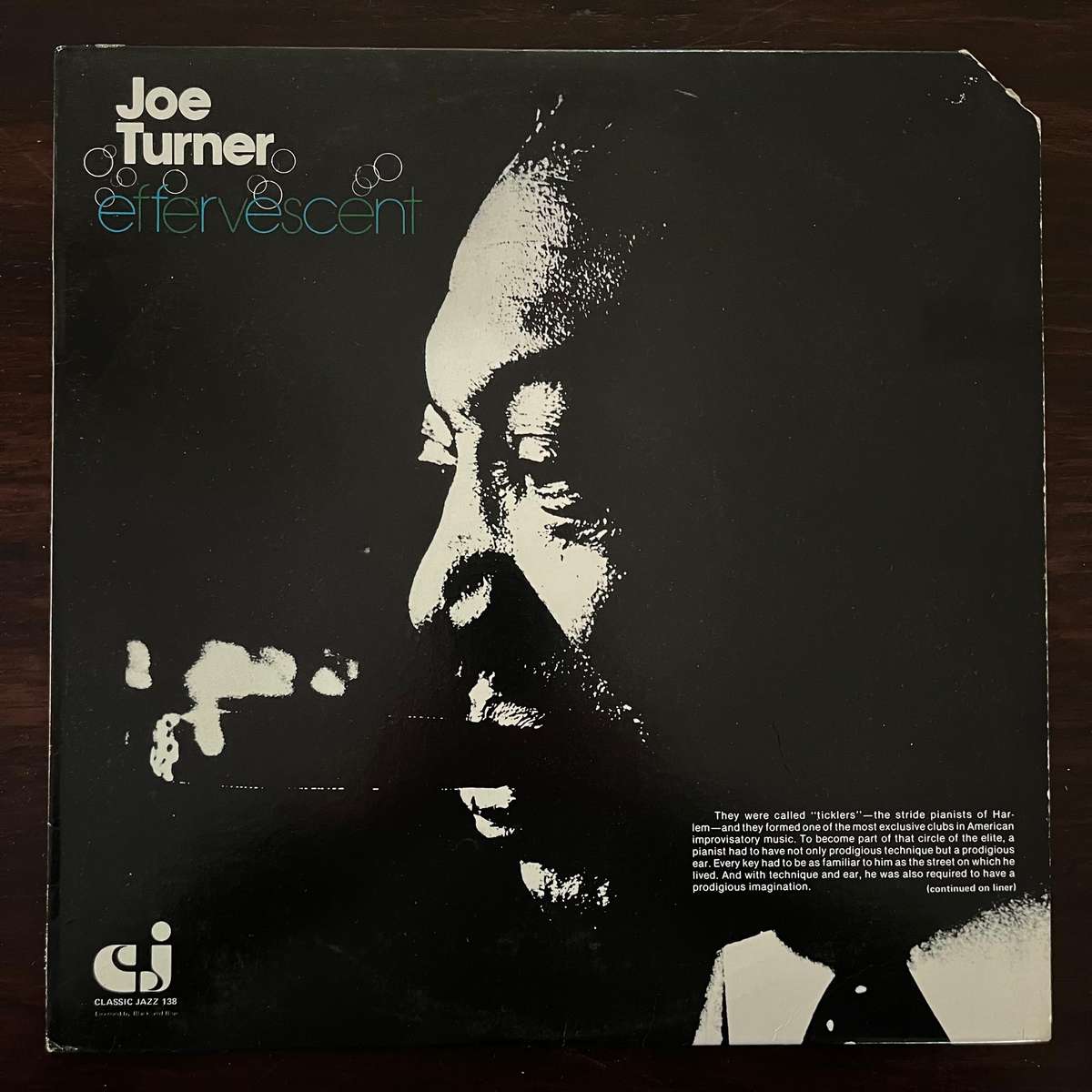 Joe Turner - Effervescent Vinyl LP US Press Classic Jazz Records