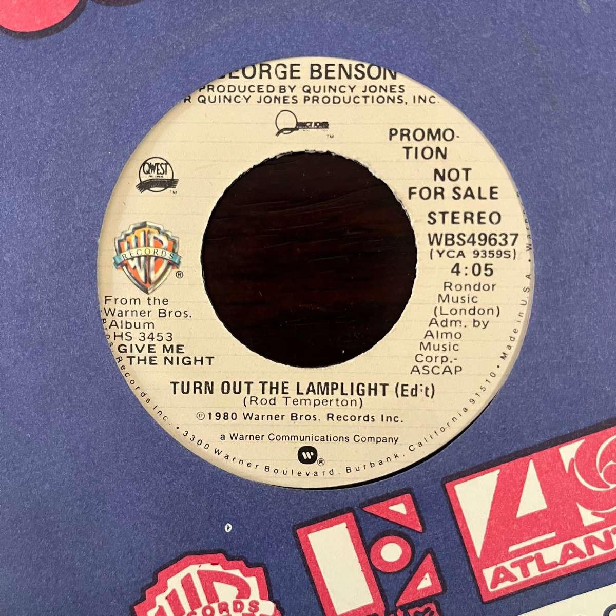 George Benson - Turn Out The Lamplight Vinyl 7 Inch Single Promo US Press