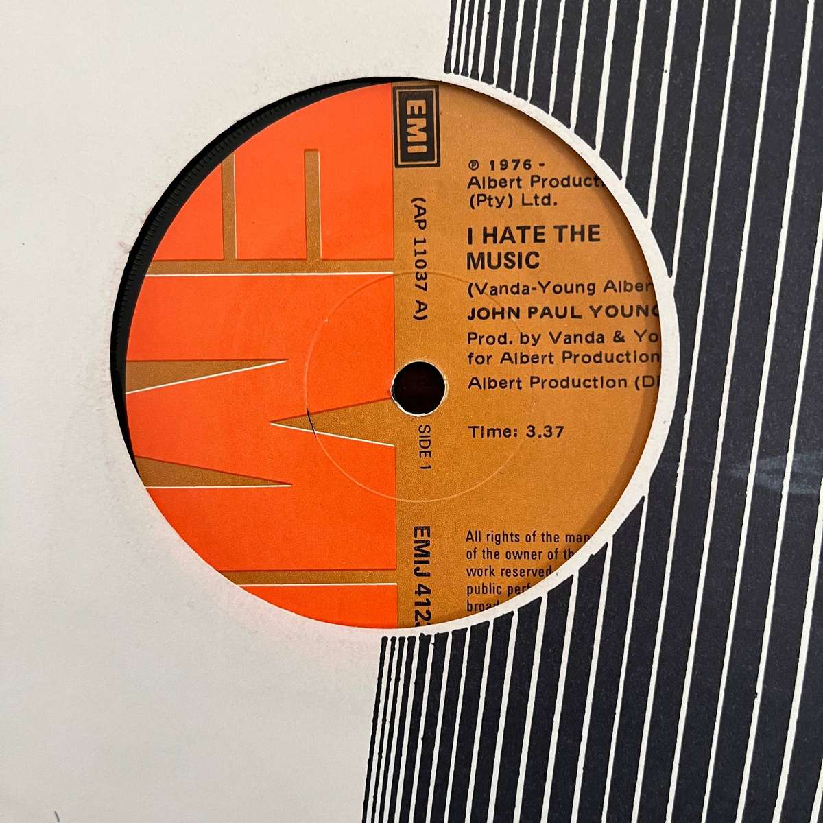 John Paul Young - I Hate The Music Vinyl 7 Inch Single South African Press (2)