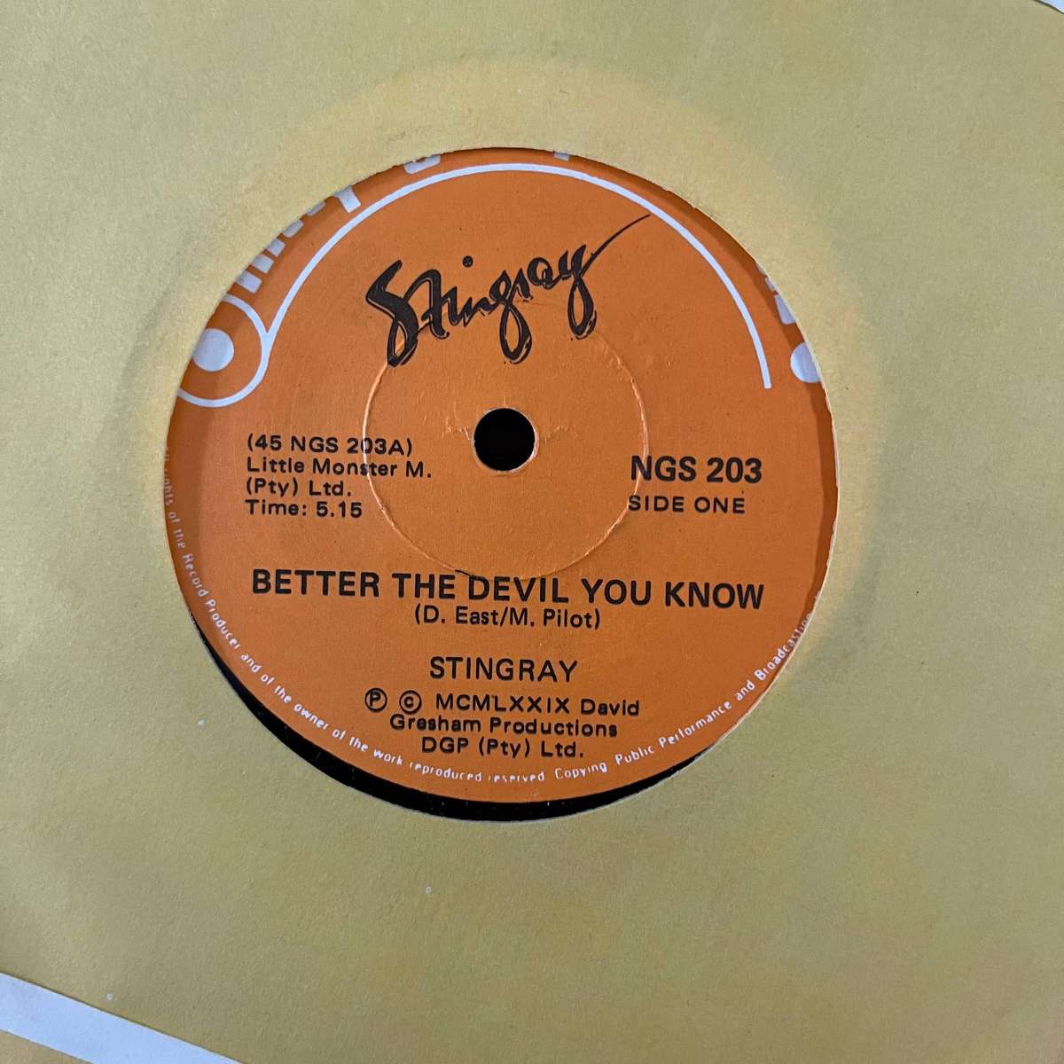 Stingray - Better The Devil You Know Vinyl 7 Inch Single  South African AOR German Press