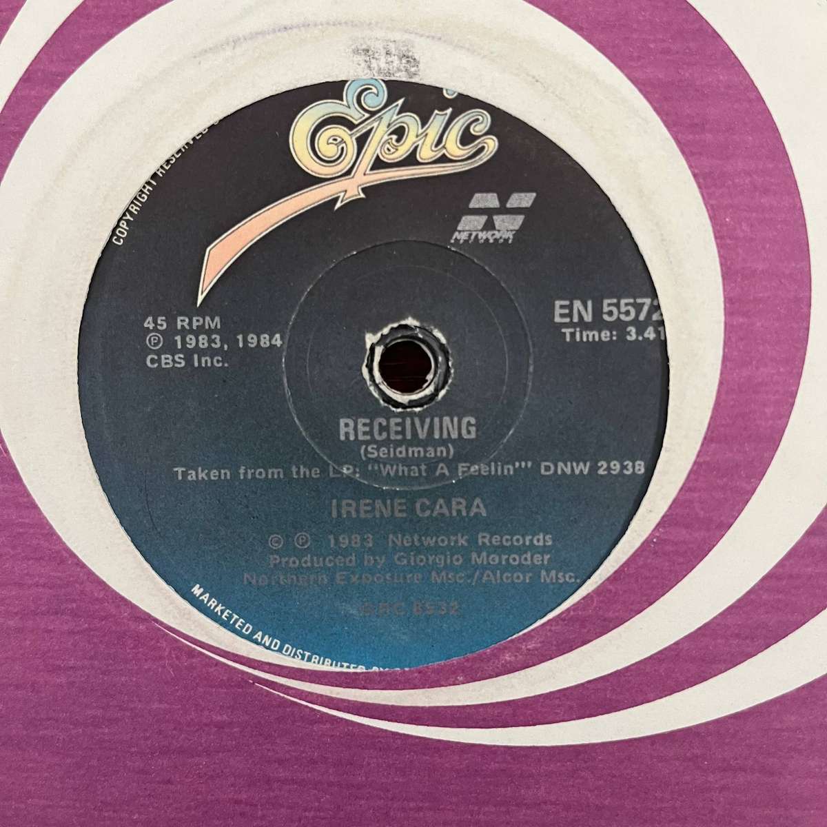 Irene Cara - Receiving Vinyl 7 Inch Single South African Press