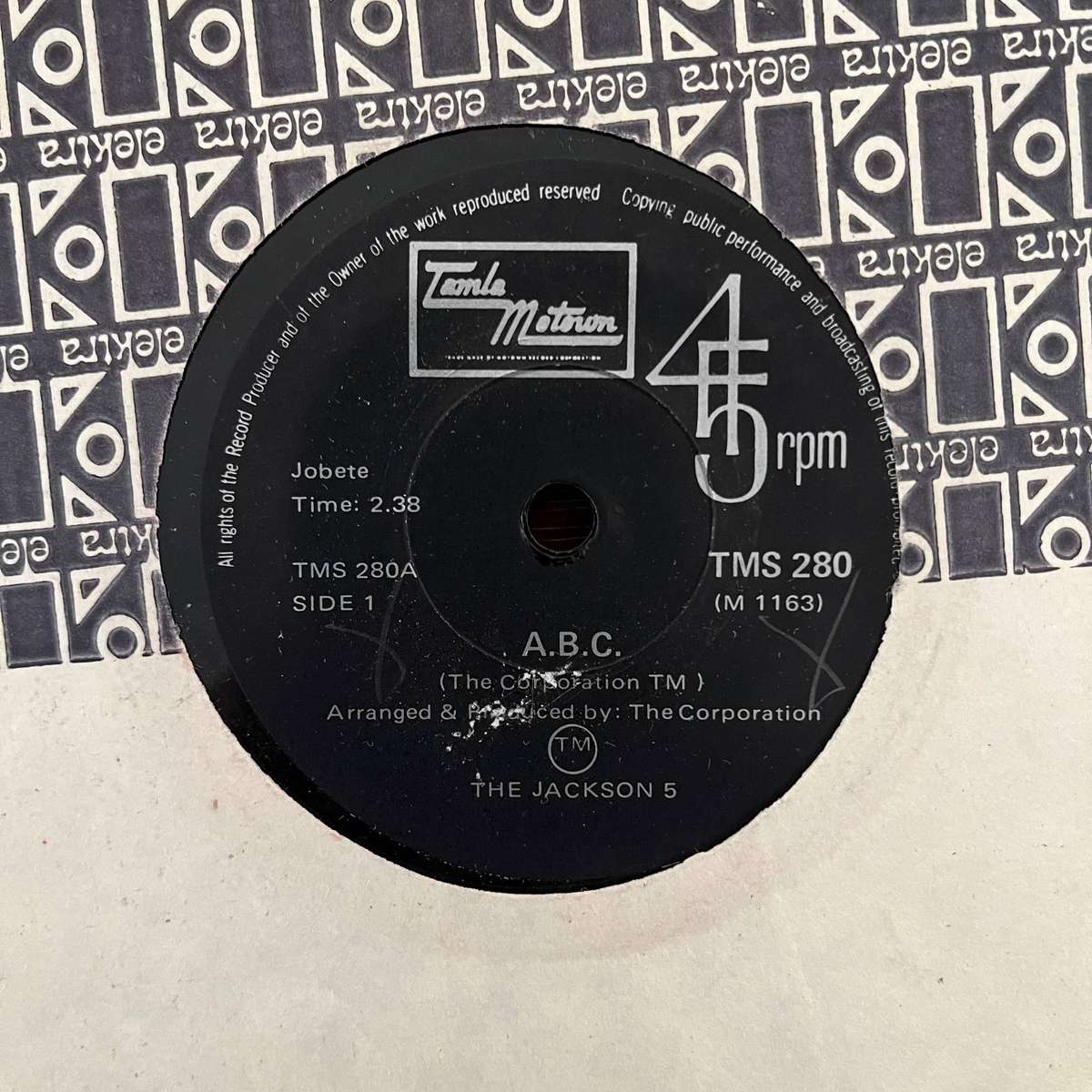 The Jackson 5 - A.B.C. Vinyl 7 Inch Single South African Press