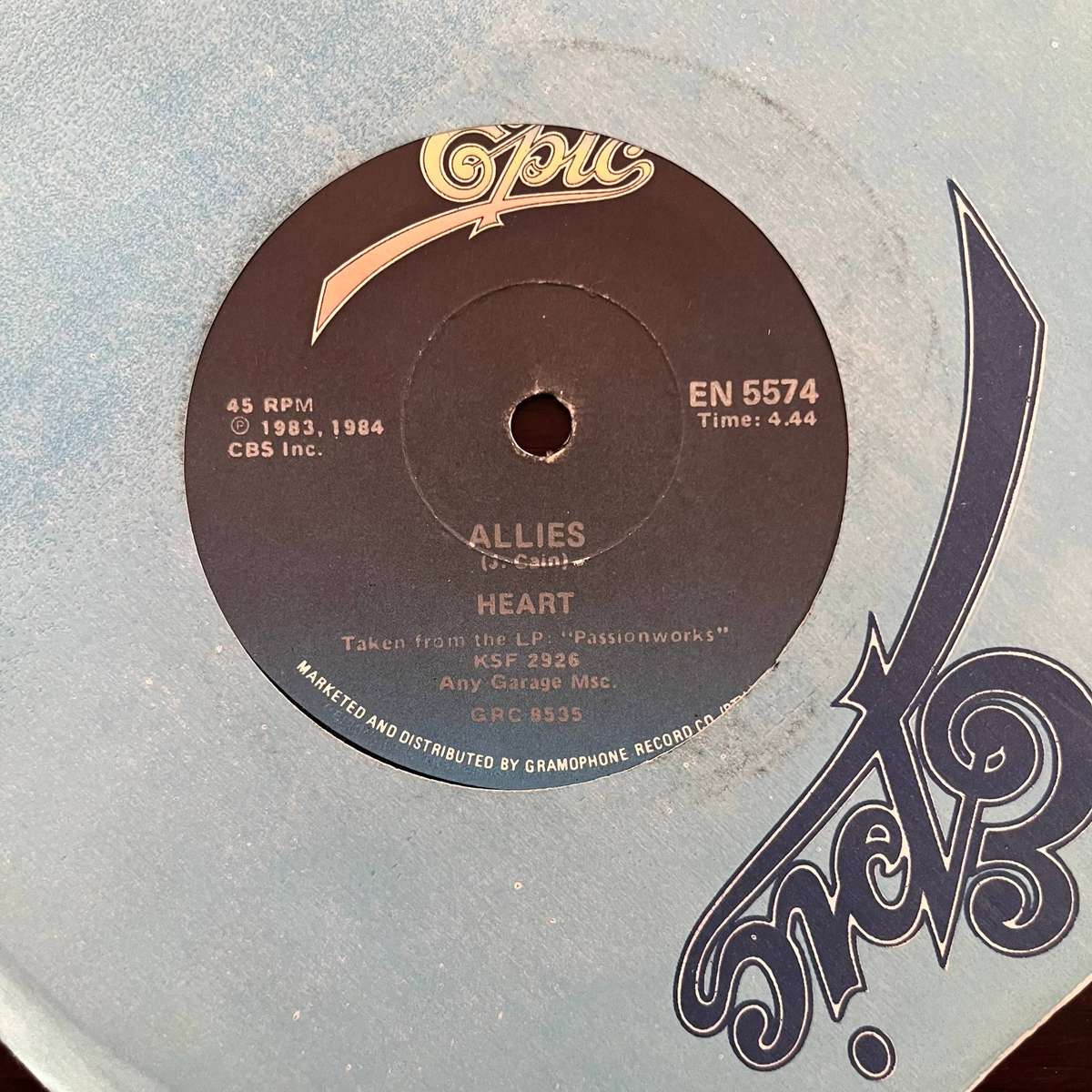 Heart - Allies Vinyl 7 Inch Single South African Press