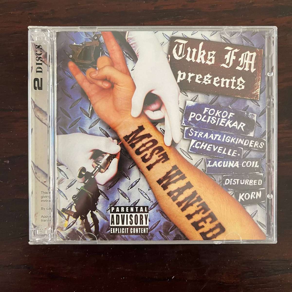 Tuks FM Presents - Most Wanted 2CD Fokof Polisiekar Korn Disturbed Slipknot