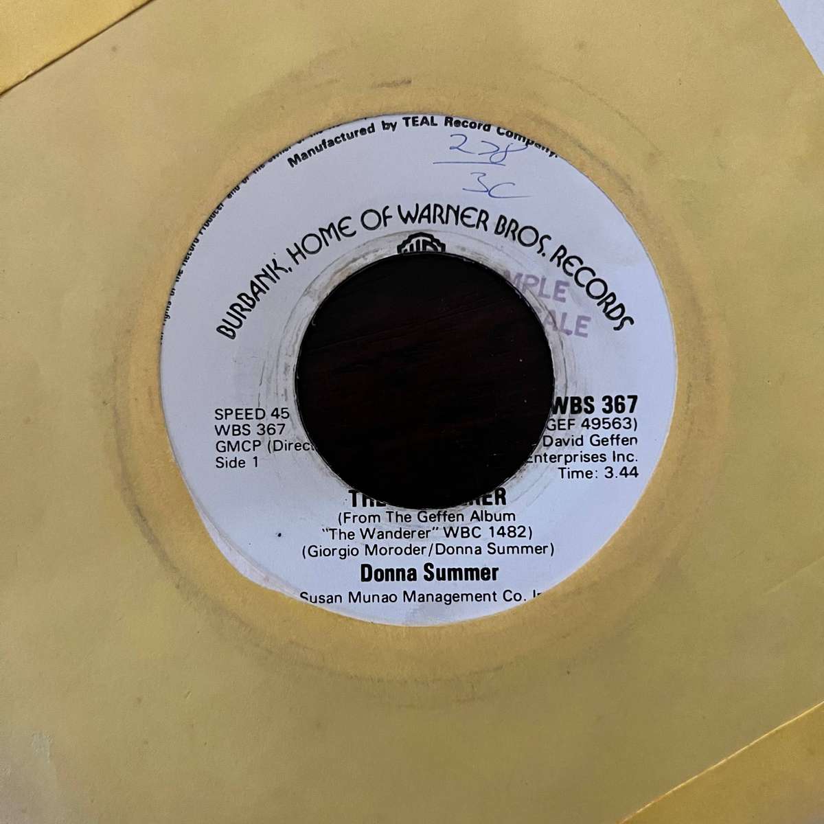 Donna Summer - The Wanderer Vinyl 7 Inch Single Rhodesian Press