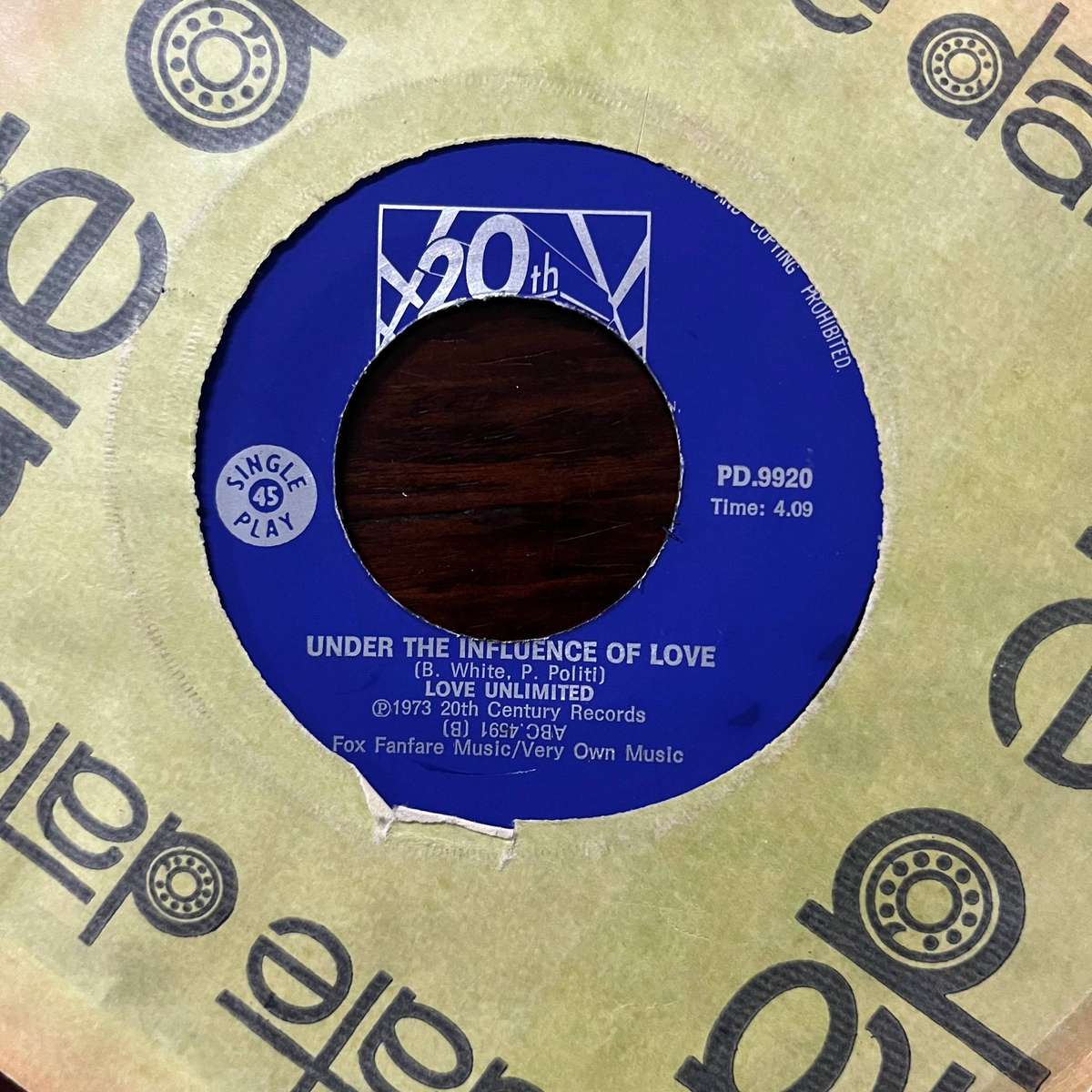 Love Unlimited - Under The Influence Vinyl 7 Inch Single South African Press
