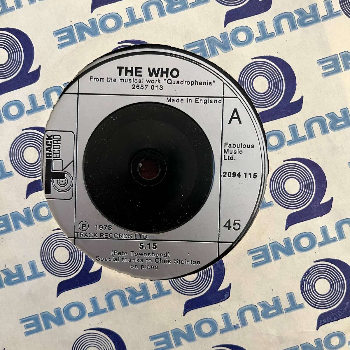 The Who - 5.15 Vinyl 7 Inch Single UK Press