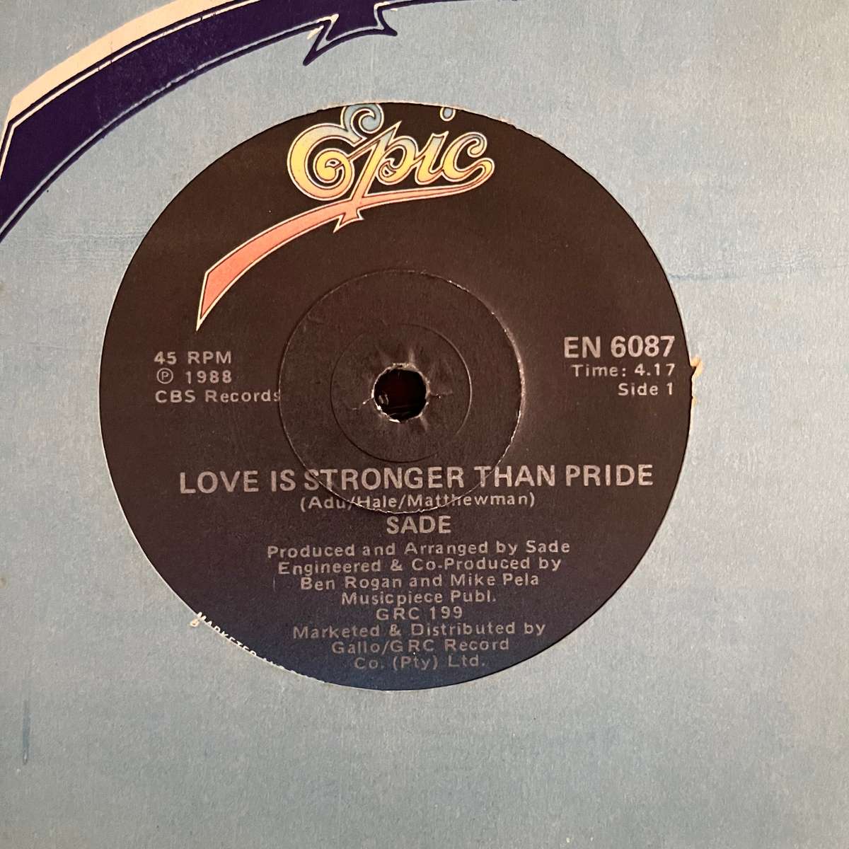 Sade - Love Is Stronger Than Pride Vinyl 7 Inch Single South African Press