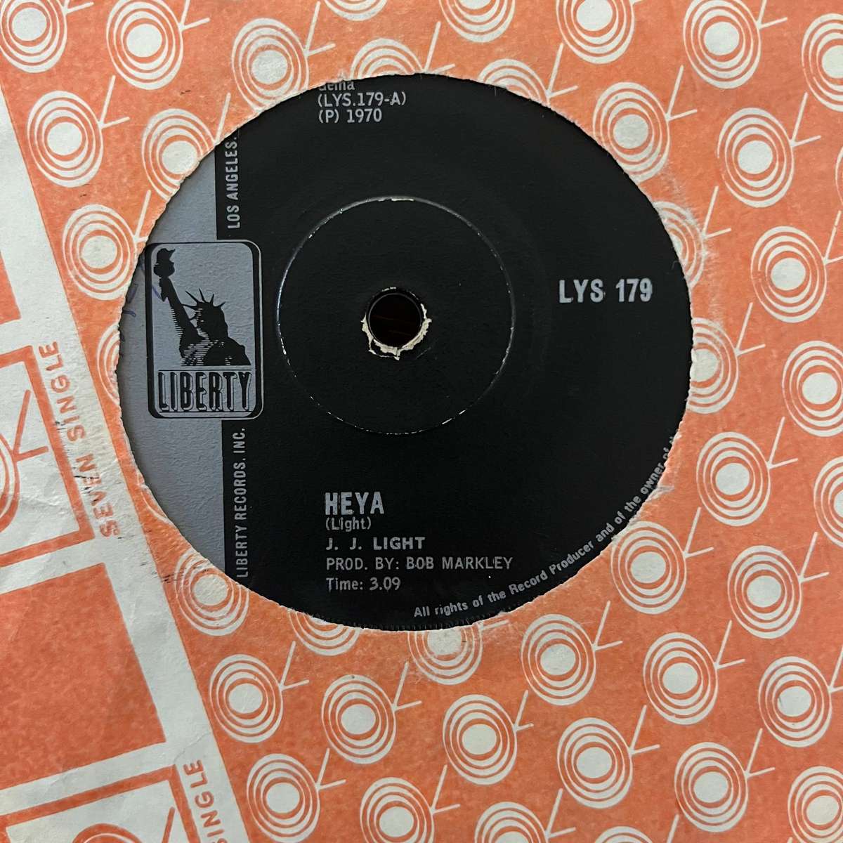 J. J. Light - Heya Vinyl 7 Inch Single South African Press