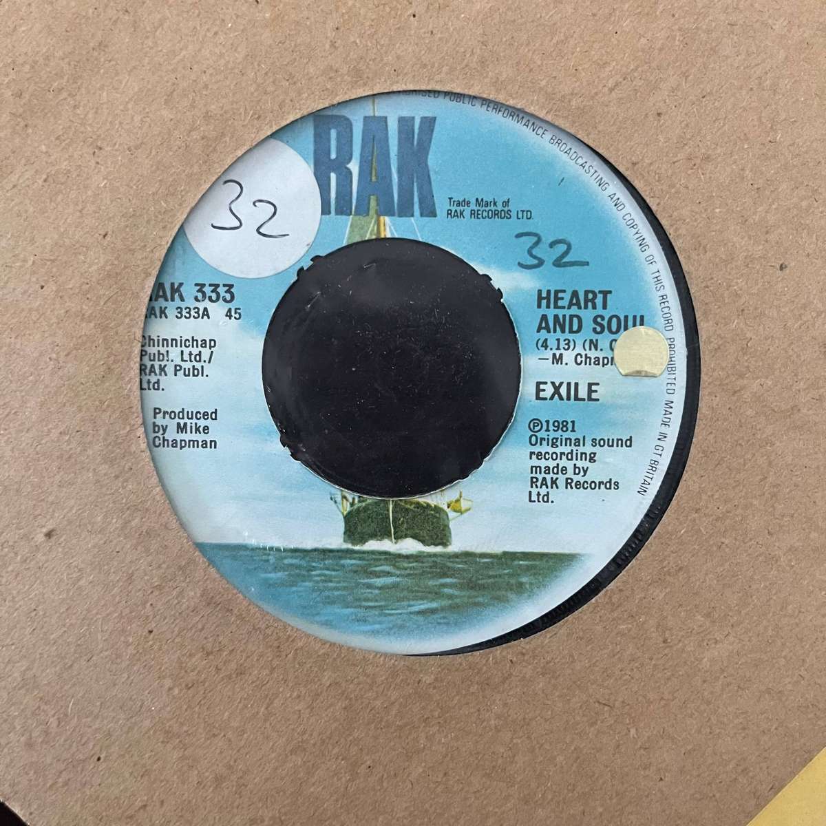 Exile - Heart and Soul Vinyl 7 Inch Single UK Press