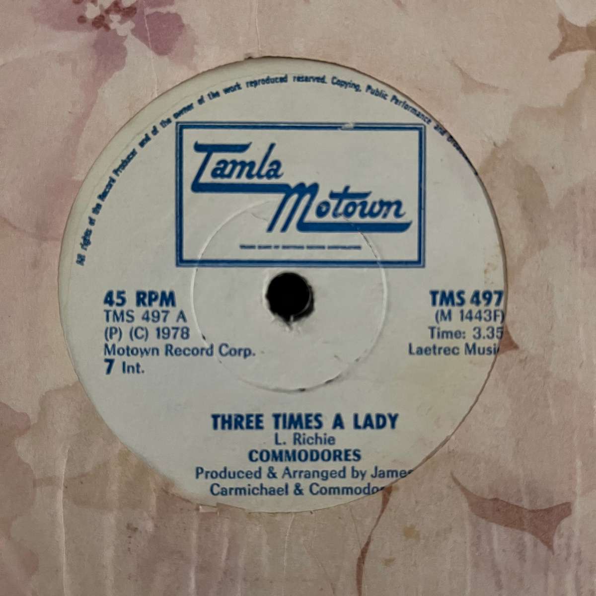 Commodores - Three Times A Lady Vinyl 7 Inch Single Zimbabwe Press Lionel Richie