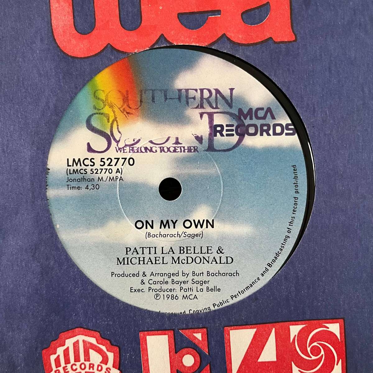 Patti Labelle & Michael McDonald - On My Own Vinyl 7 Inch Single South African Press