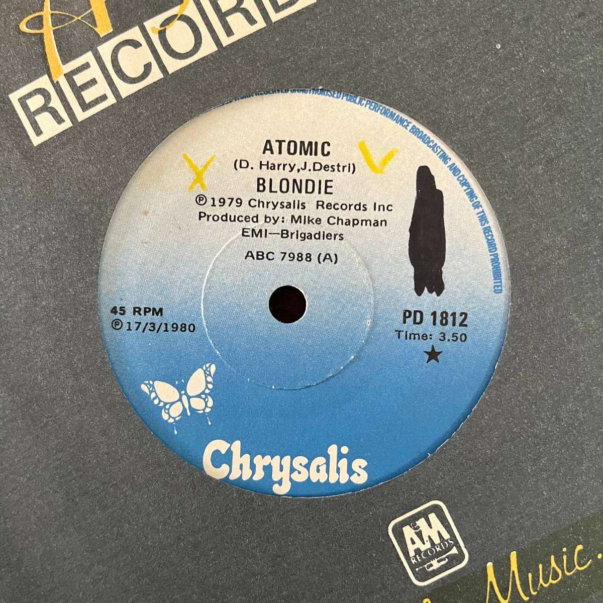 Blondie - Atomic Vinyl 7 Inch Single South African Press