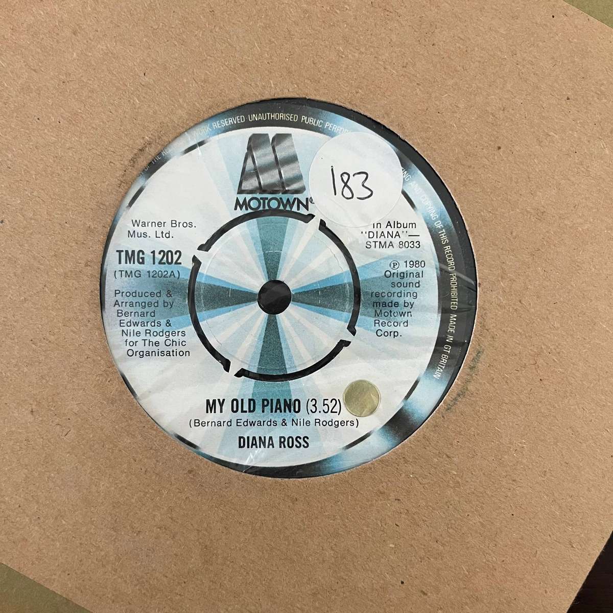 Diana Ross - My Old Piano Vinyl 7 Inch Single UK Press