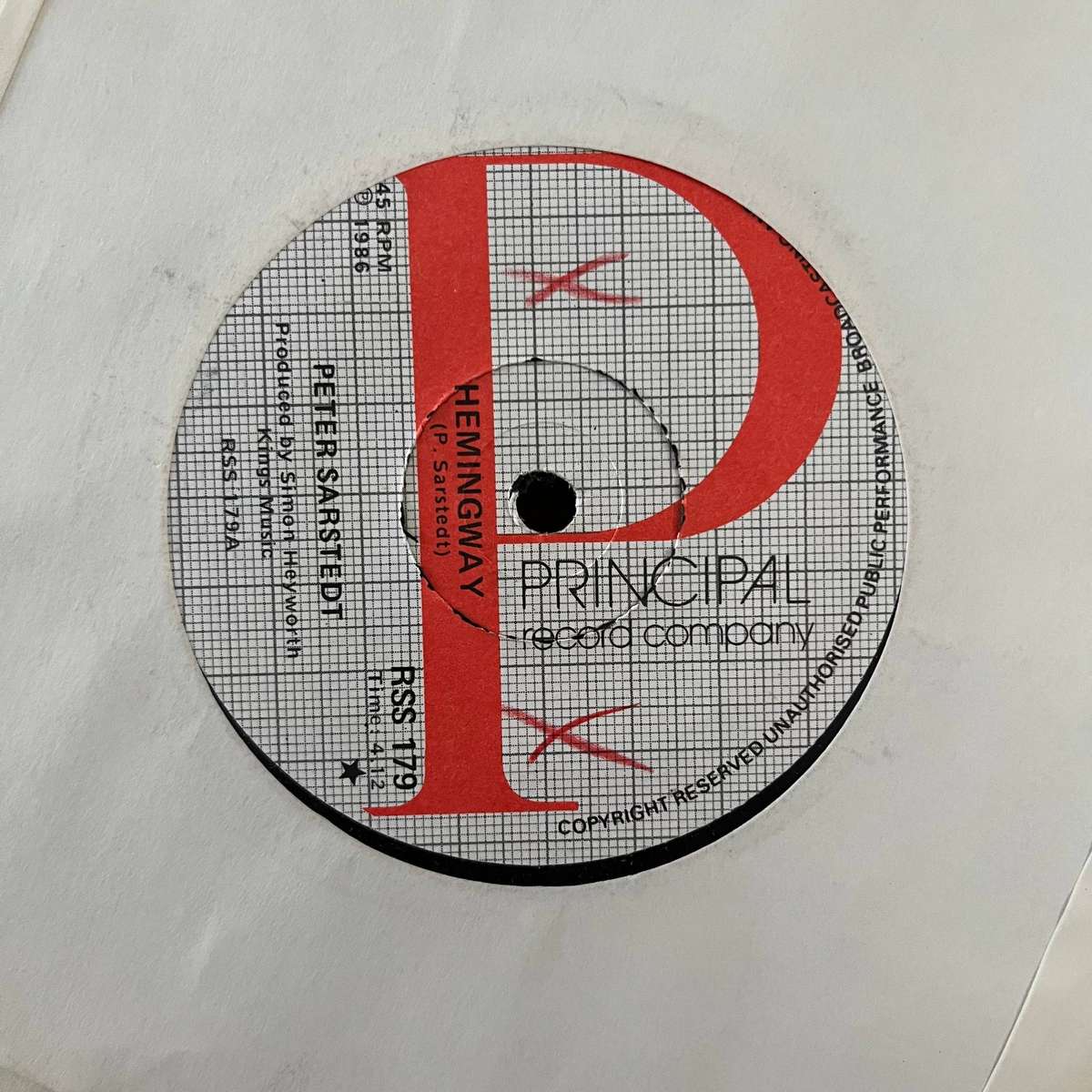 Peter Sarstedt - Hemingway Vinyl 7 Inch Single South African Press