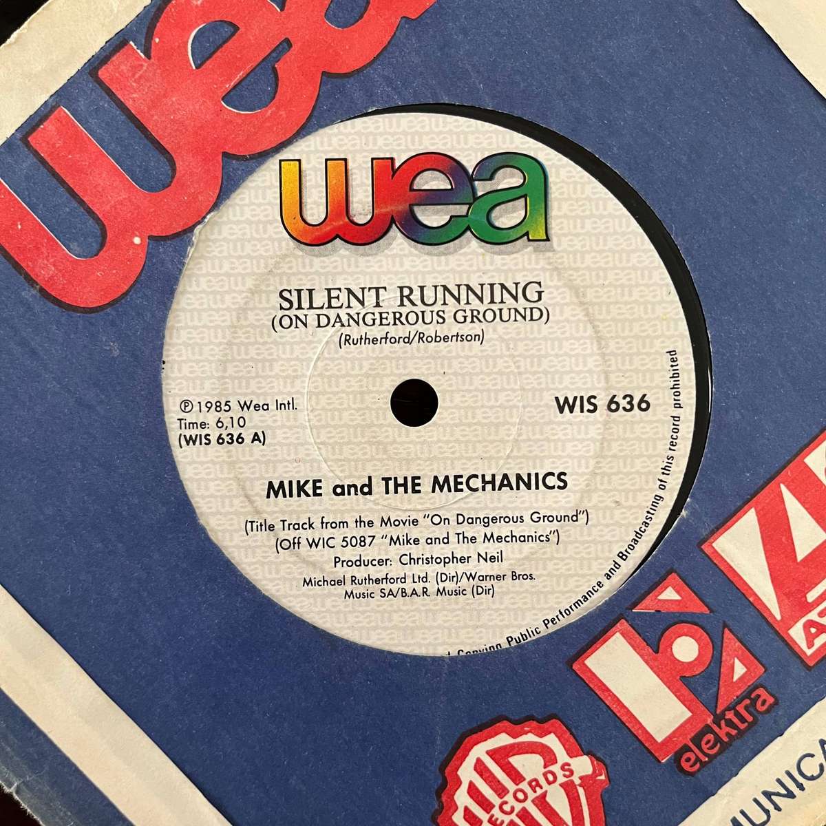 Mike & The Mechanics - Silent Running Vinyl 7 Inch Single South African Press