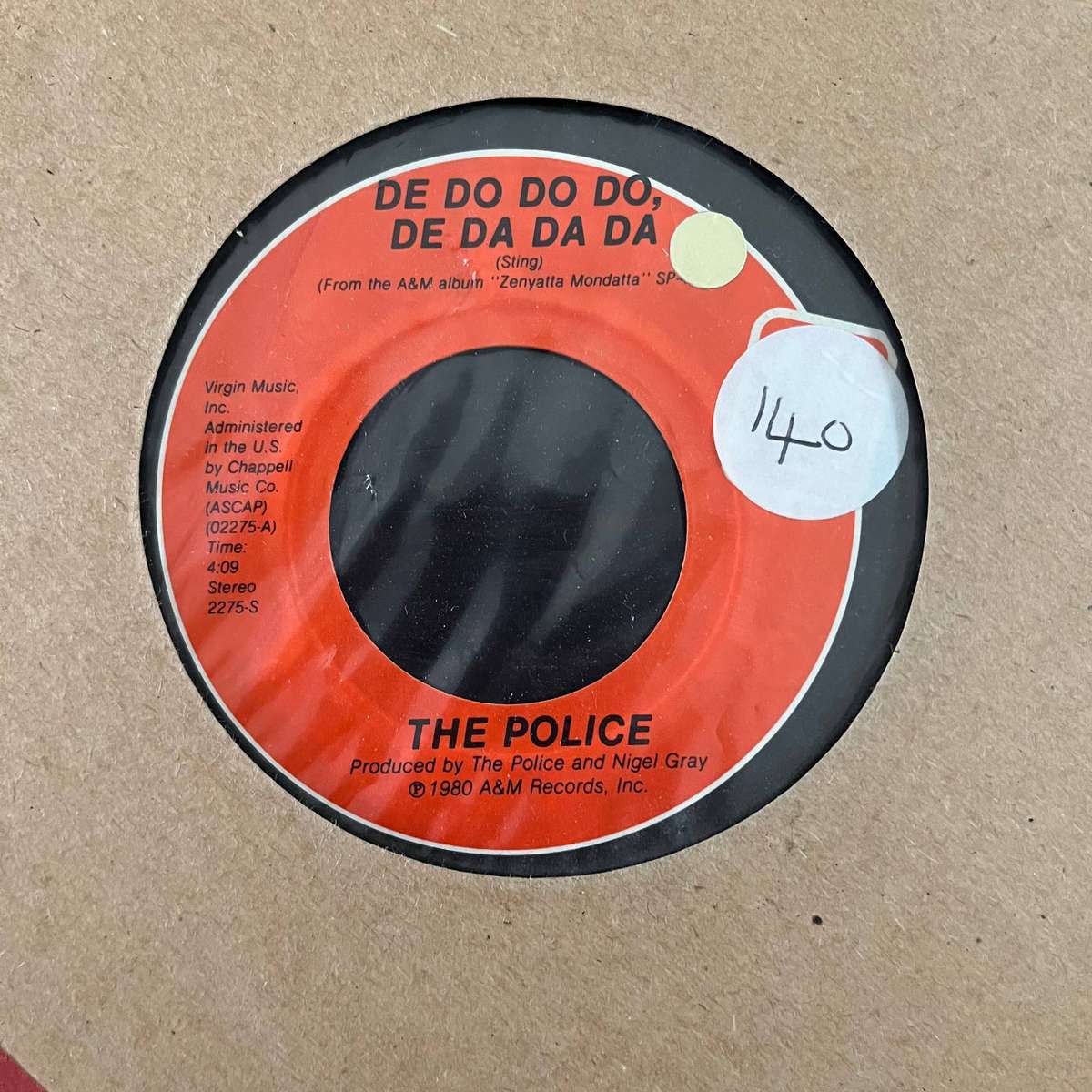 The Police - De Do Do Do, De Da Da Da Vinyl 7 Inch Single US Press