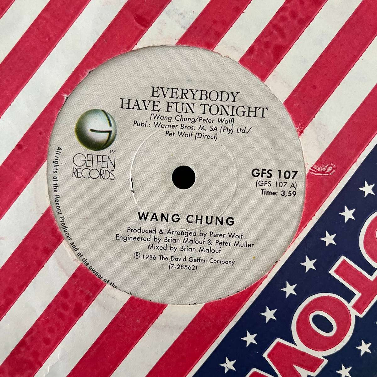Wang Chung - Everybody Have Fun Tonight Vinyl 7 Inch Single South African Press