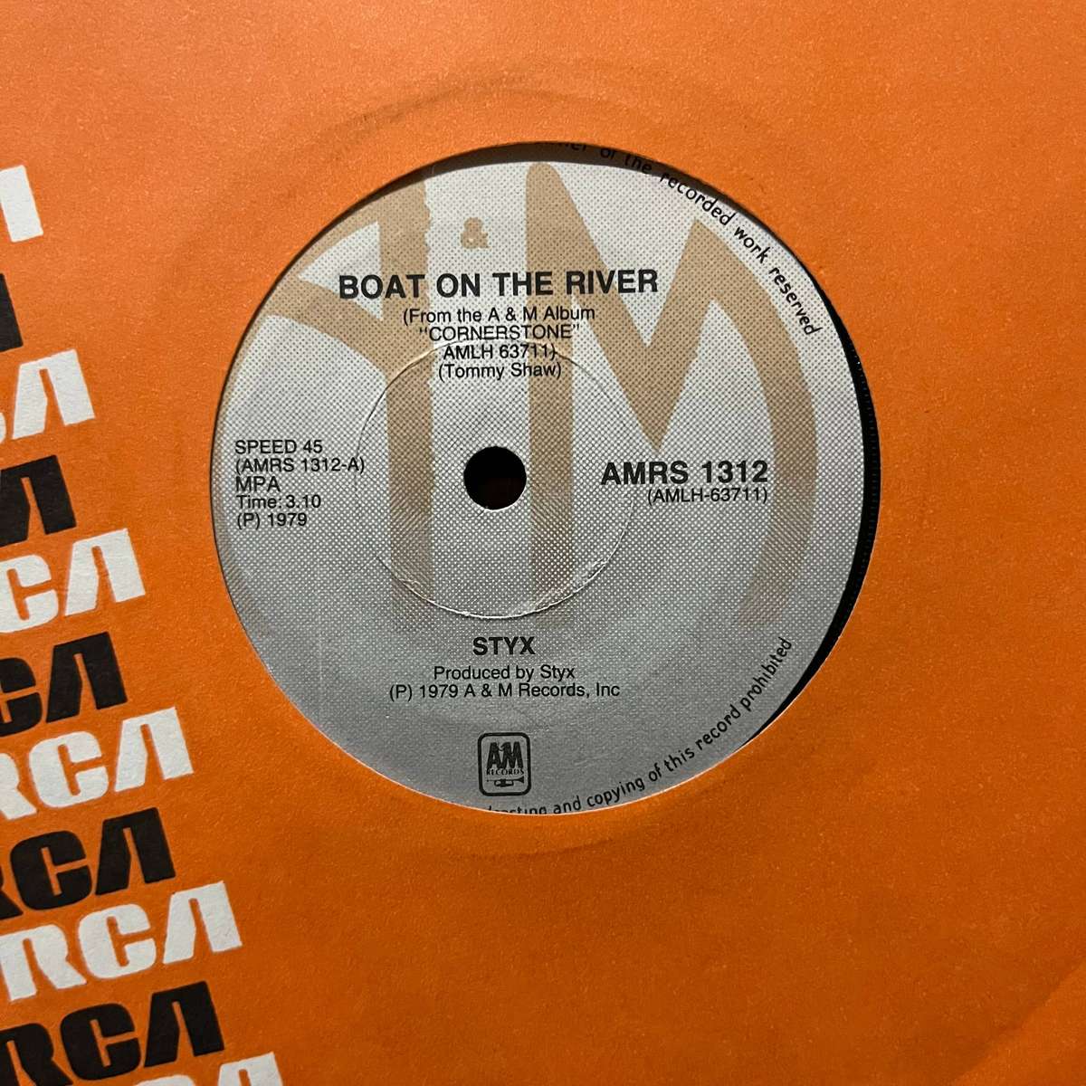 Styx - Boat On The River Vinyl 7 Inch Single South African Press
