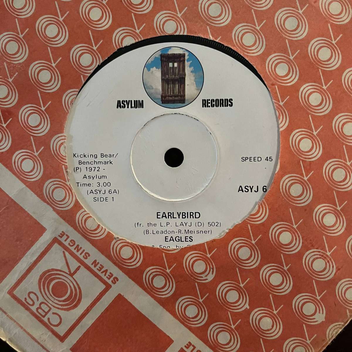 Eagles - Earlybird Vinyl 7 Inch Single South African Press