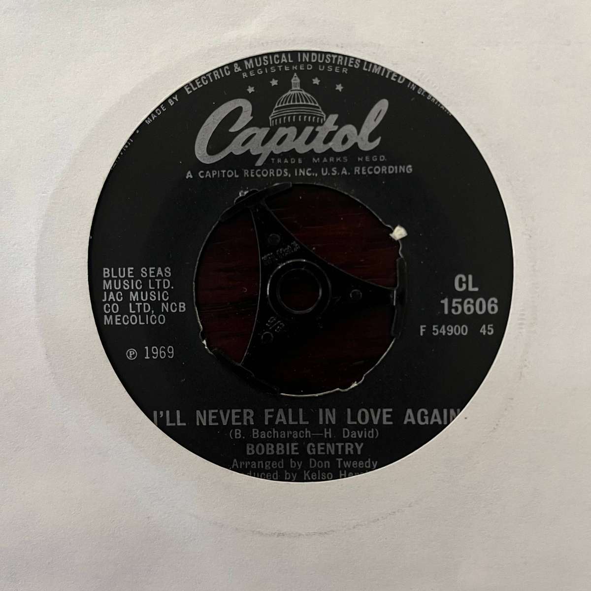 Bobbie Gentry - I'll Never Fall In Love Again Vinyl 7 Inch Single South African Press