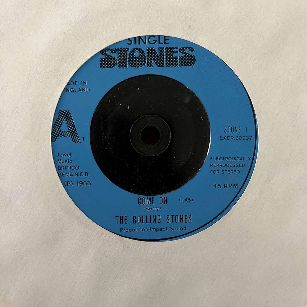 Rolling Stones - Come On / I Wanna Be Your Man Vinyl 7 Inch Single UK Press