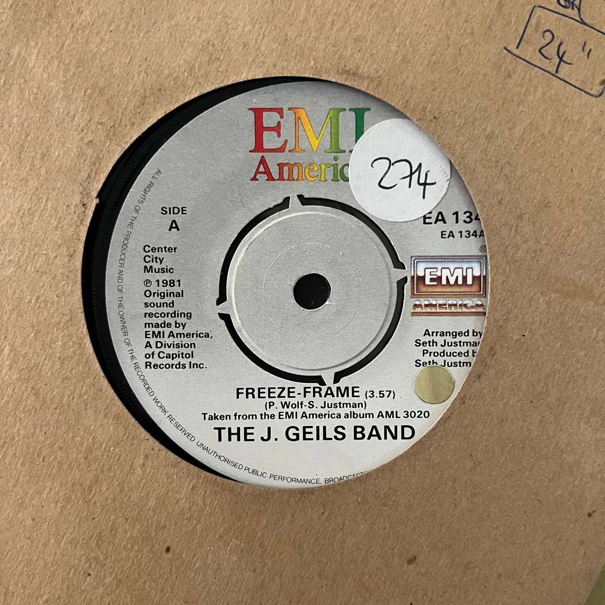 The J. Geils Band - Freeze Frame Vinyl 7 Inch Single US Press