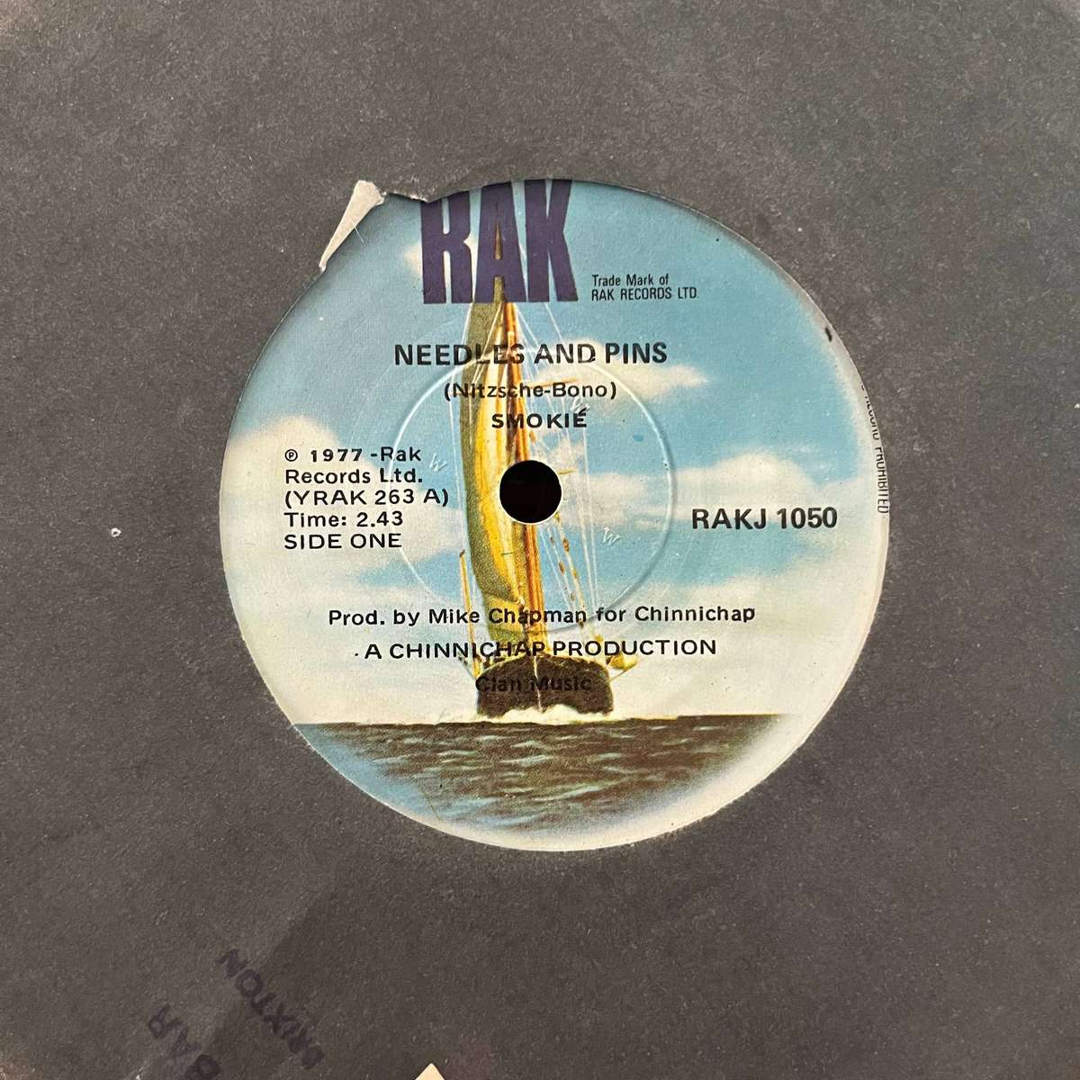 Smokie - Needles and Pins Vinyl 7 Inch Single South African Press