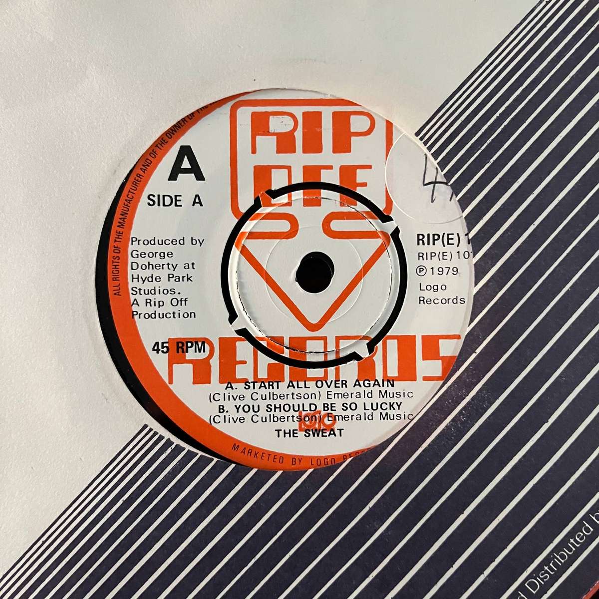 No Sweat - Start All Over Again EP Rare Rip Off Records Power Pop South African Press