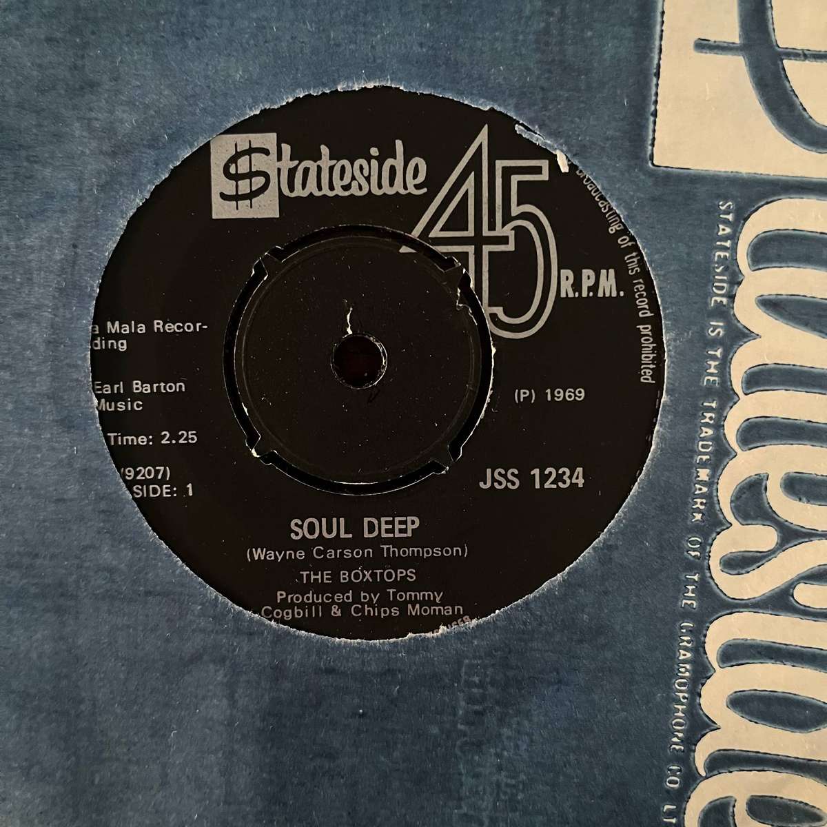 The Box Tops - Soul Deep Vinyl 7 Inch Single South African Press
