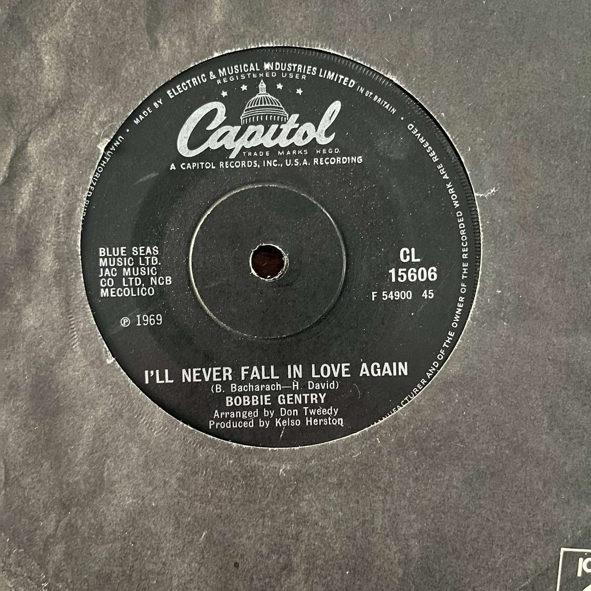 Bobbie Gentry - I'll Never Fall In Love Again Vinyl 7 Inch Single UK Press (2)
