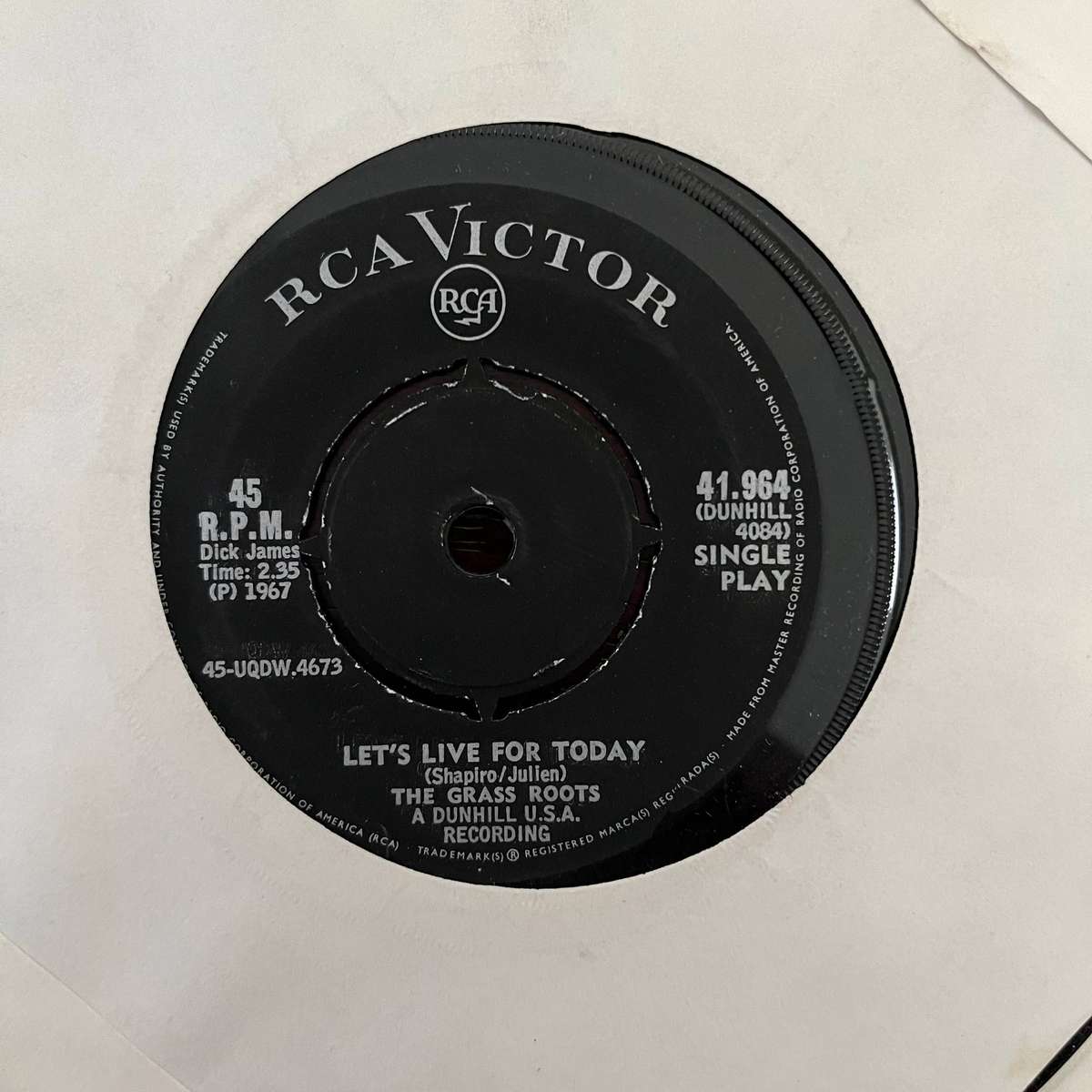 The Grass Roots - Let's Live For Today Vinyl 7 Inch Single South African Press (3)