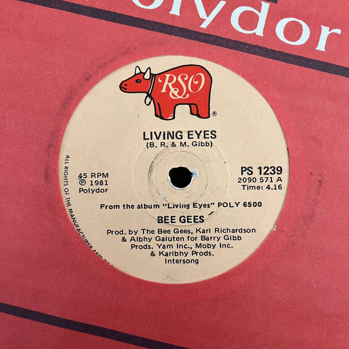 Bee Gees - Living Eyes Vinyl 7 Inch Single South African Press