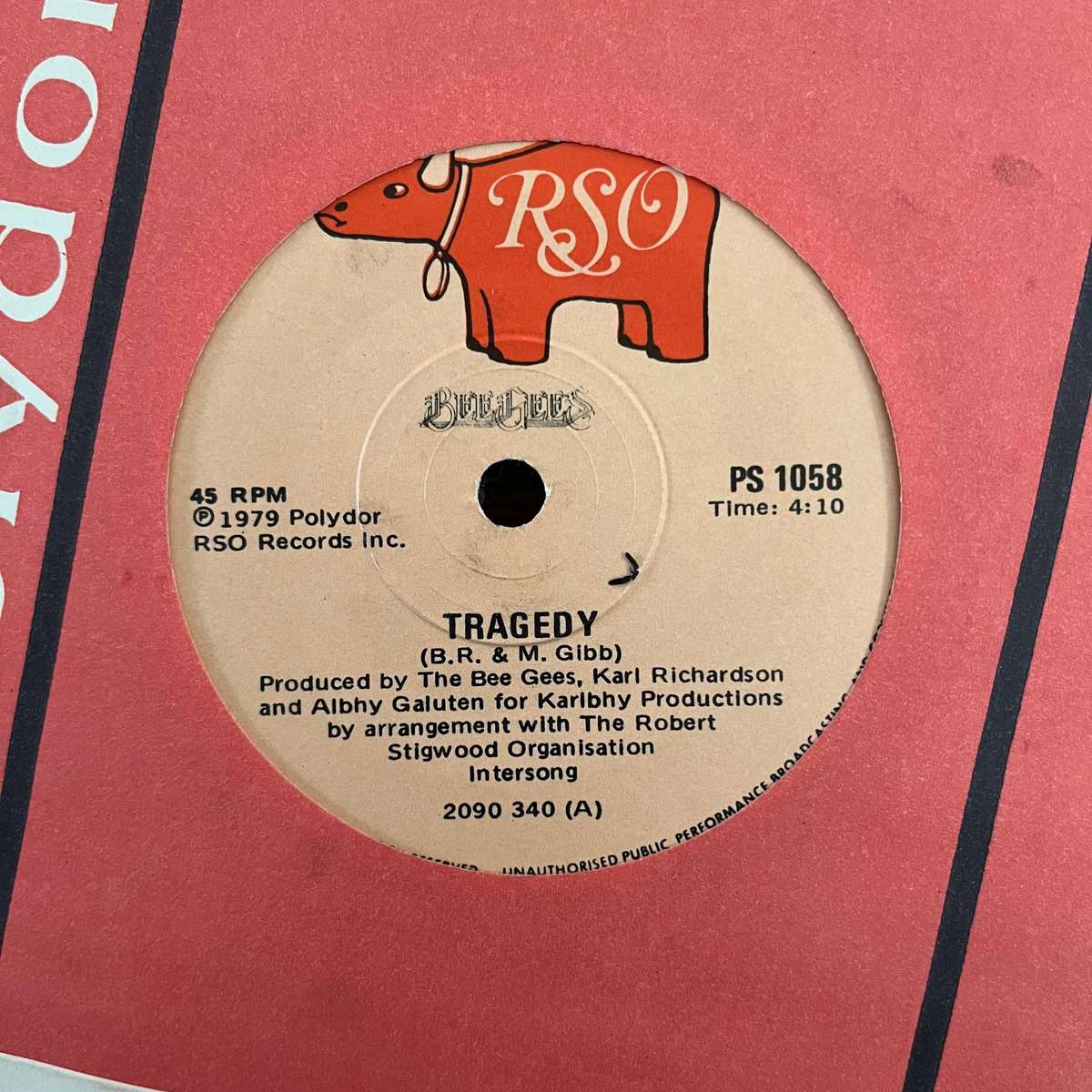Bee Gees - Tragedy Vinyl 7 Inch Single South African Press