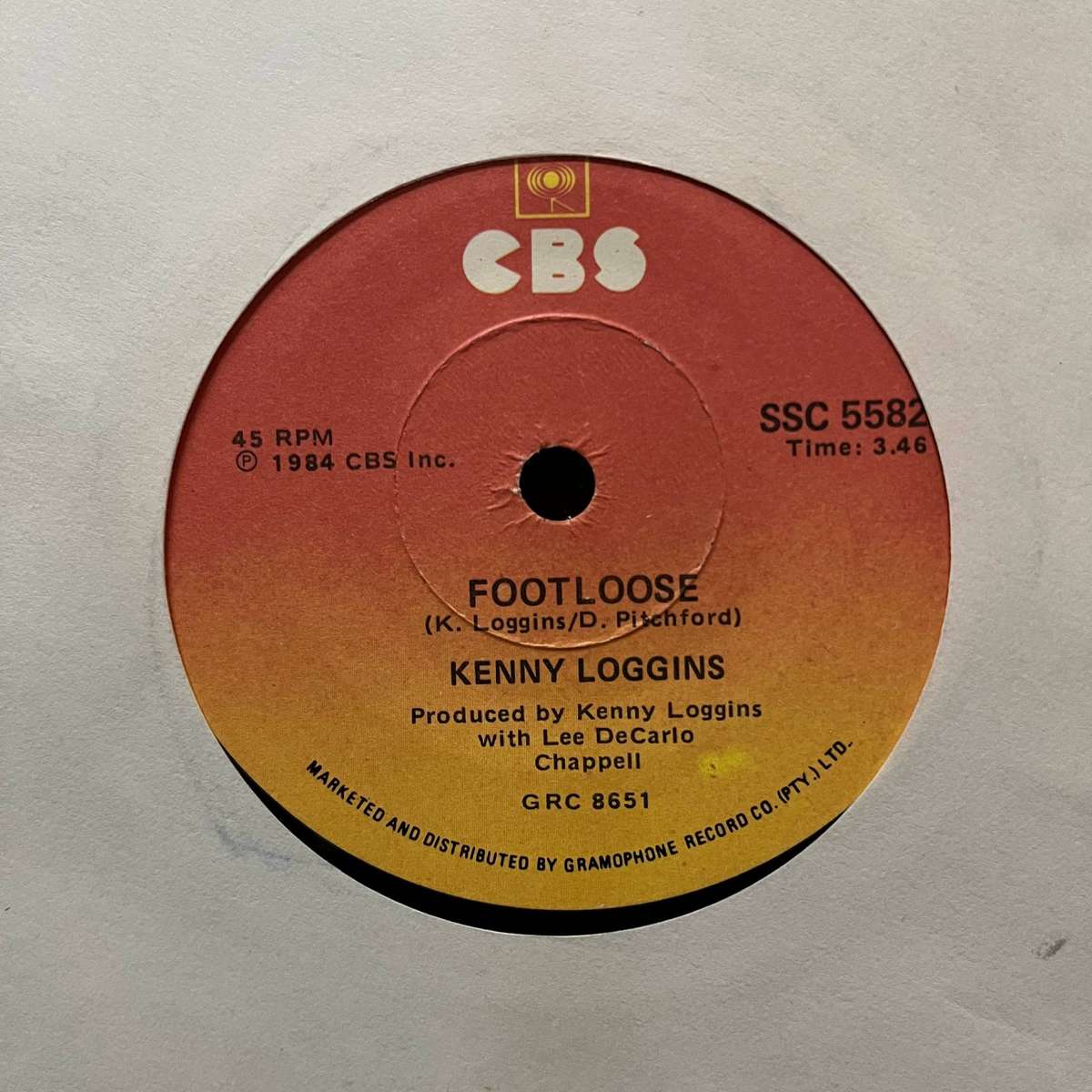 Kenny Loggins - Footloose Vinyl 7 Inch Single South African Press