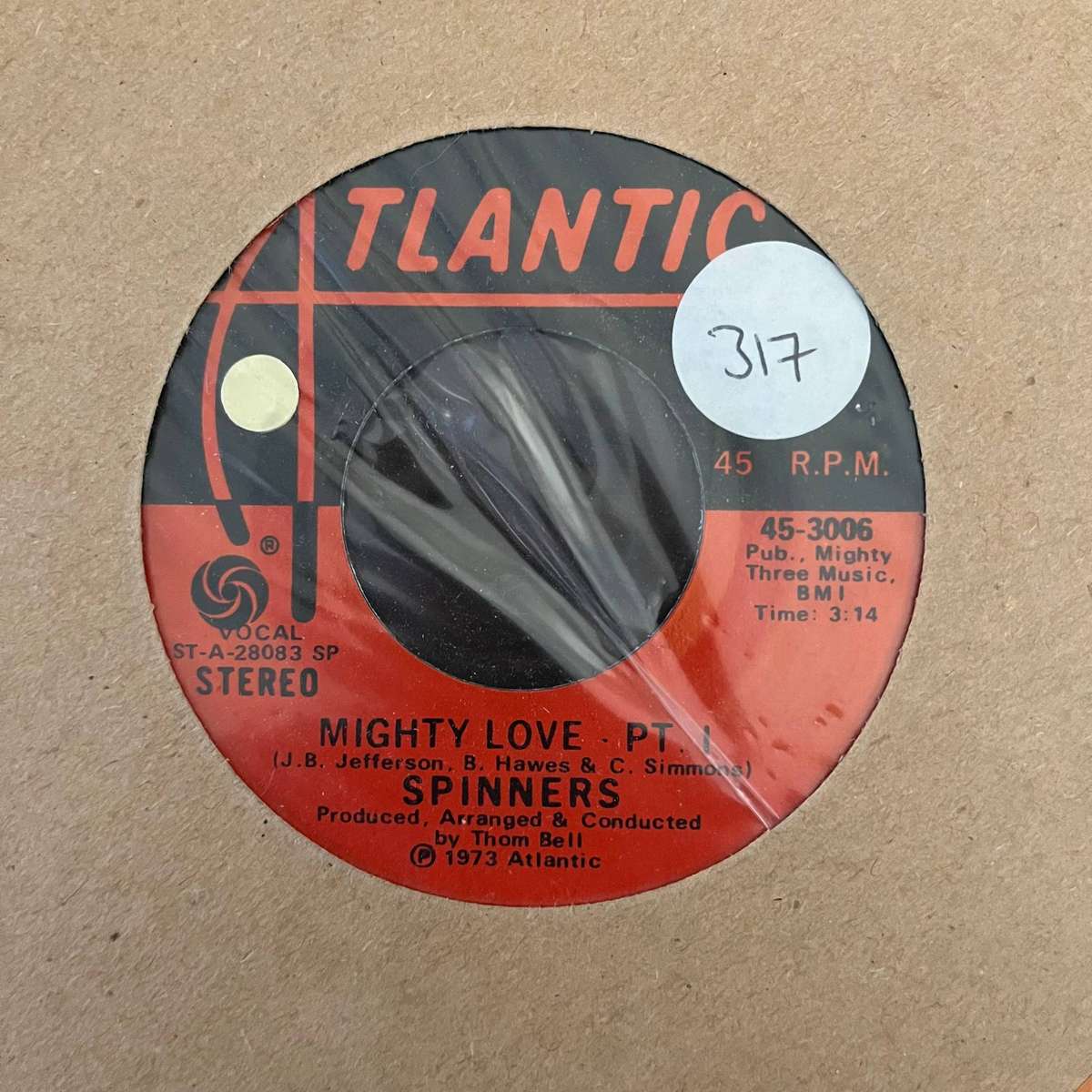 Spinners - Mighty Love Vinyl 7 Inch Single Funk Soul US Press