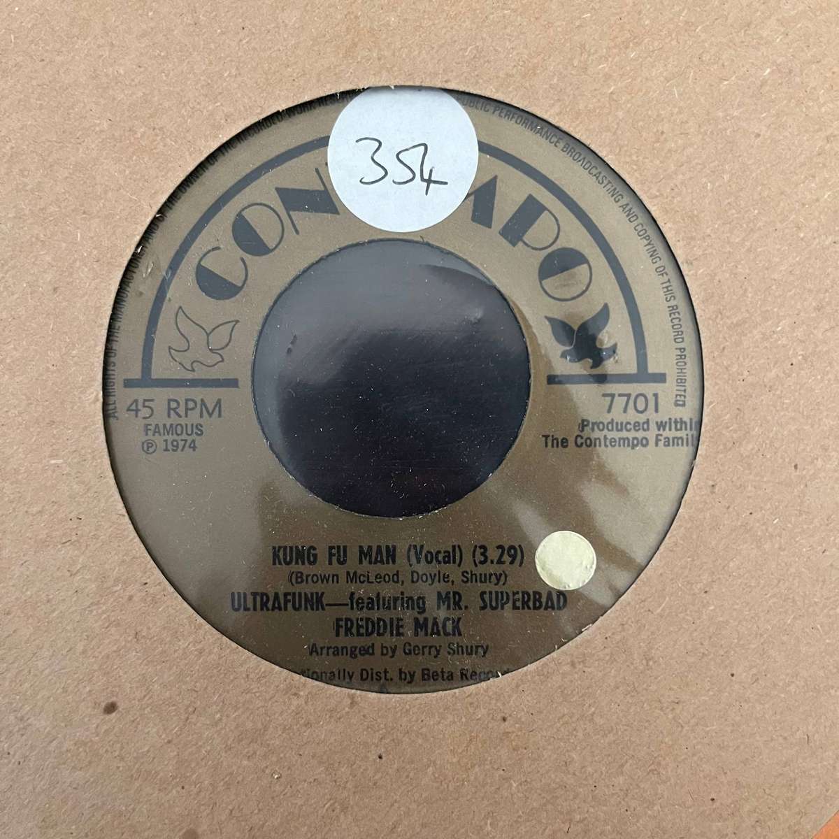 Ultrafunk Feat. Mr. Superbad Freddie Mack - Kung Fu Man Vinyl 7 Inch Single US Press