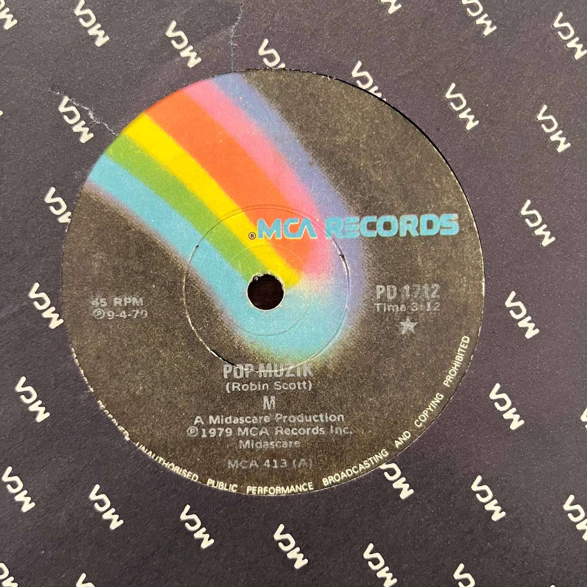 M - Pop Muzik Vinyl 7 Inch Single South African Press