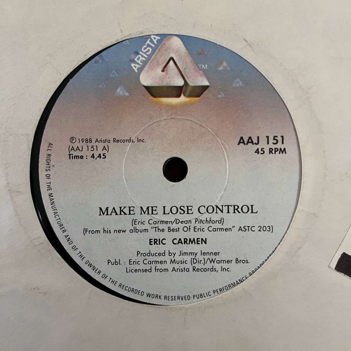 Eric Carmen - Make Me Lose Control Vinyl 7 Inch Single South African Press (2)