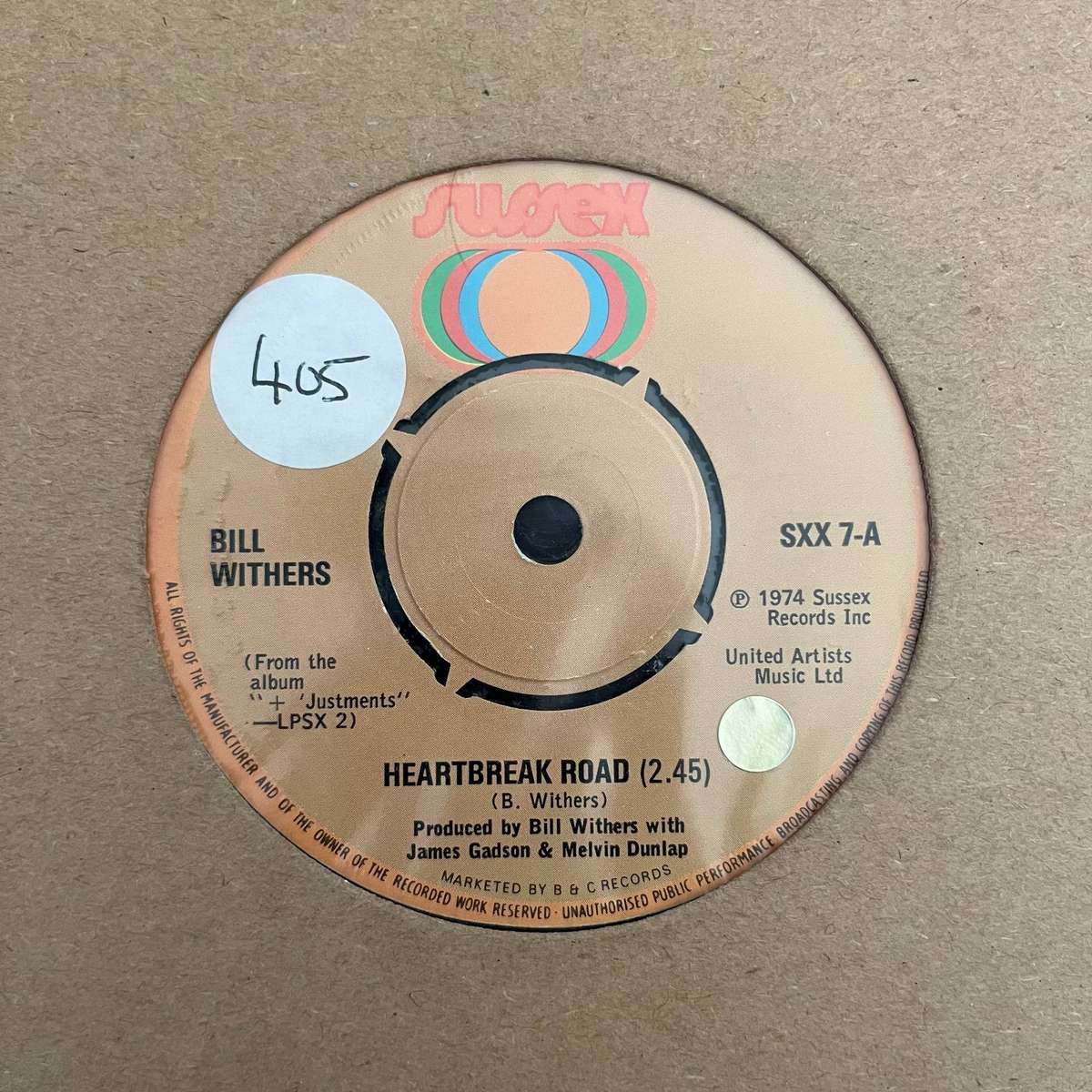 Bill Withers - Heartbreak Road Vinyl 7 Inch Single UK Press
