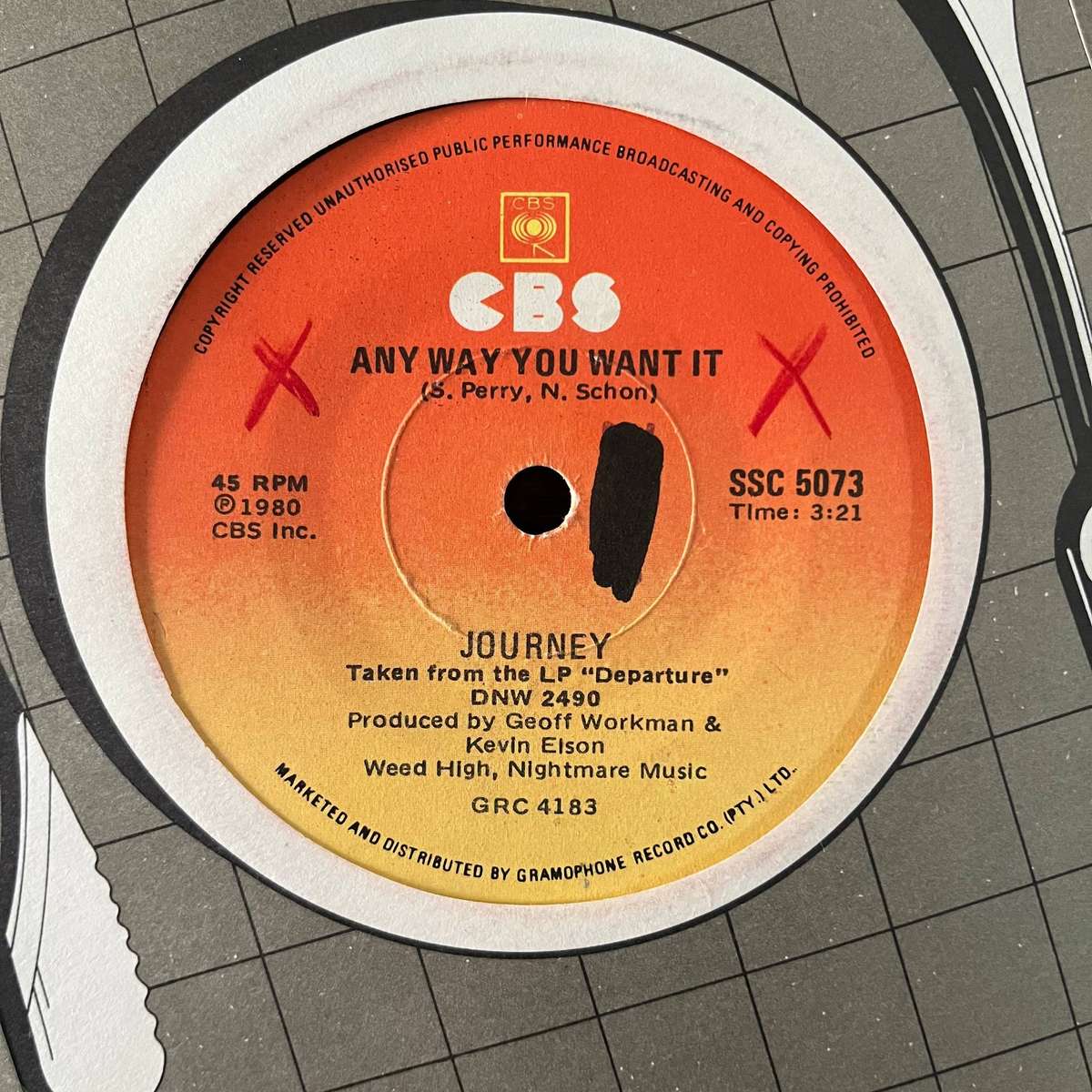 Journey - Anyway You Want It Vinyl 7 Inch Single South African Press