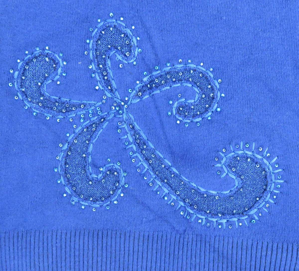 BRAND  NEW  -  Beautiful Ladies  ROYAL BLUE JERSEY  WITH EMBROIDERY  -   SIZE MEDIUM