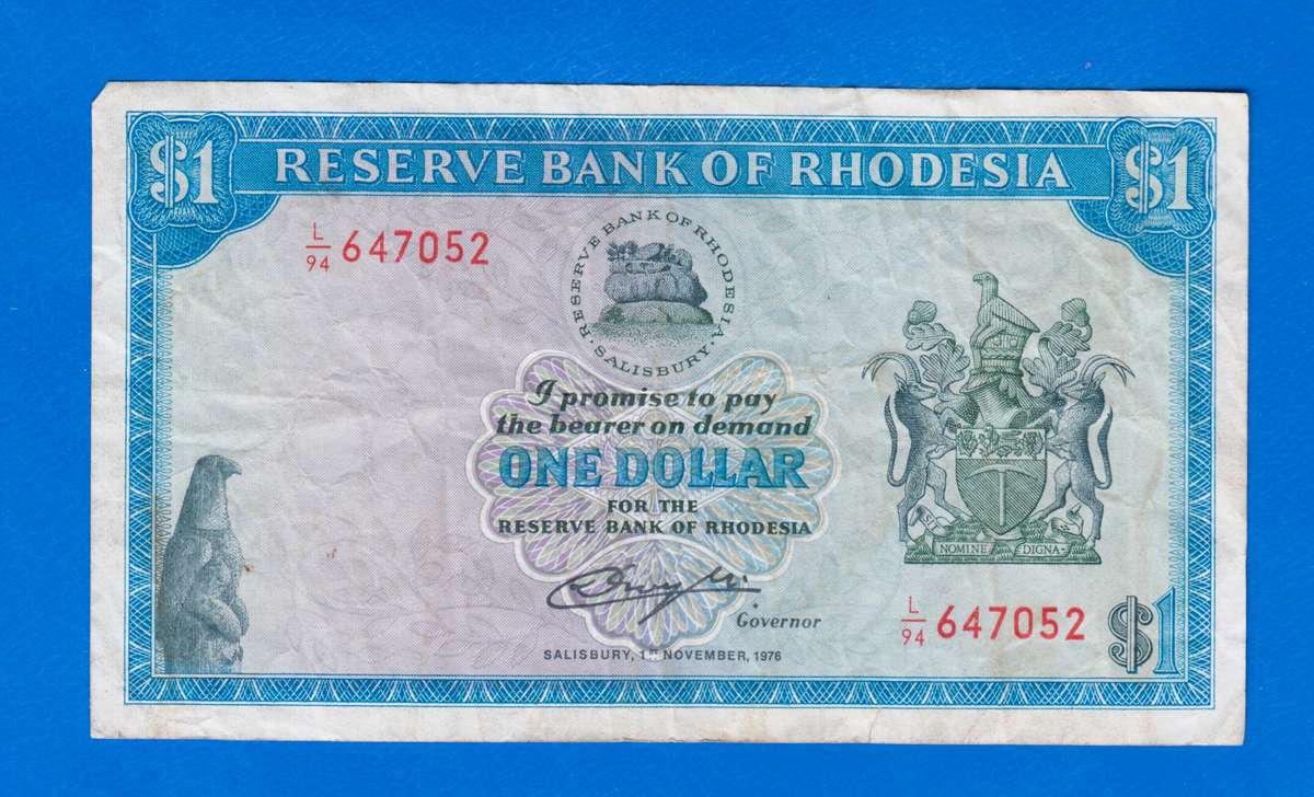 RHODESIA 1978 1 dollar Bank note