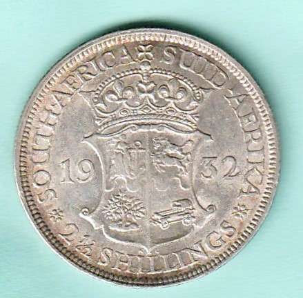 1932 South Africa Union Silver Two and a Half Shilling. As per scan.