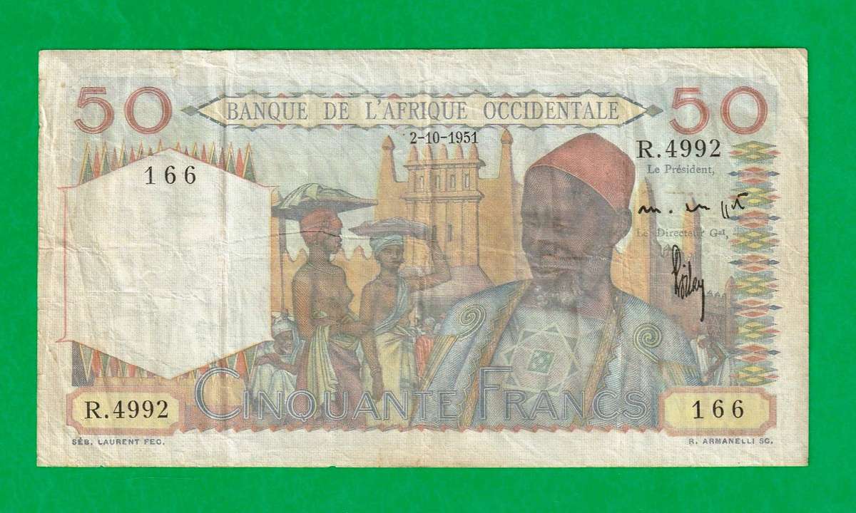 50 Francs FRENCH WEST AFRICA (1895-1958) Bank note
