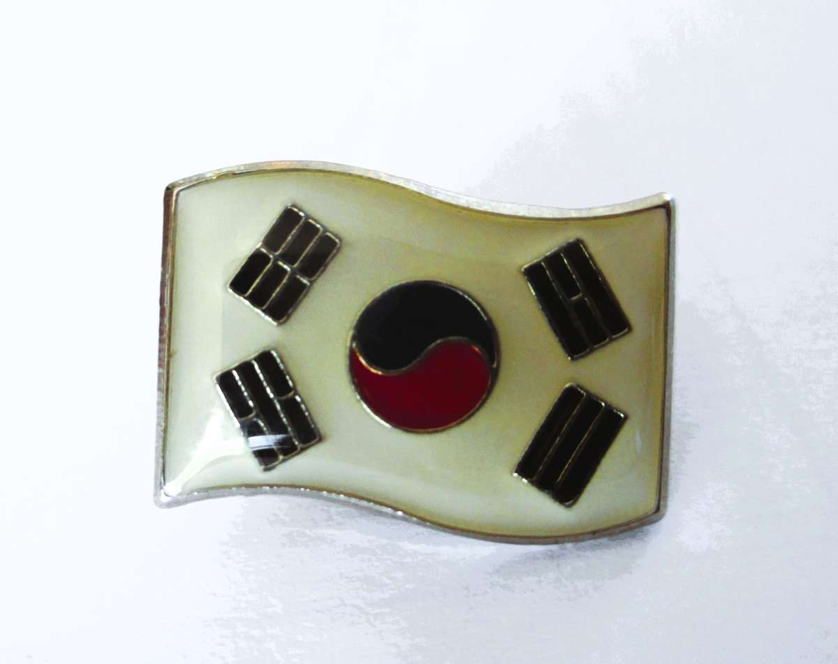 South Korea Flag Button Pin