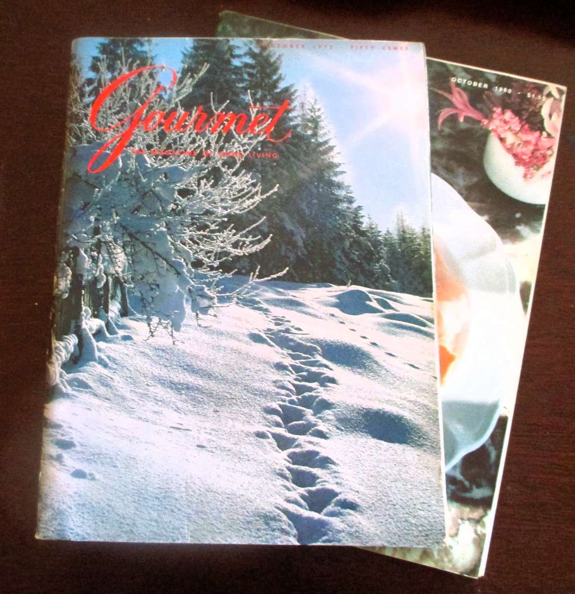 Vintage Gourmet Magazine,  Dec 1972, October 1980  As per photo.