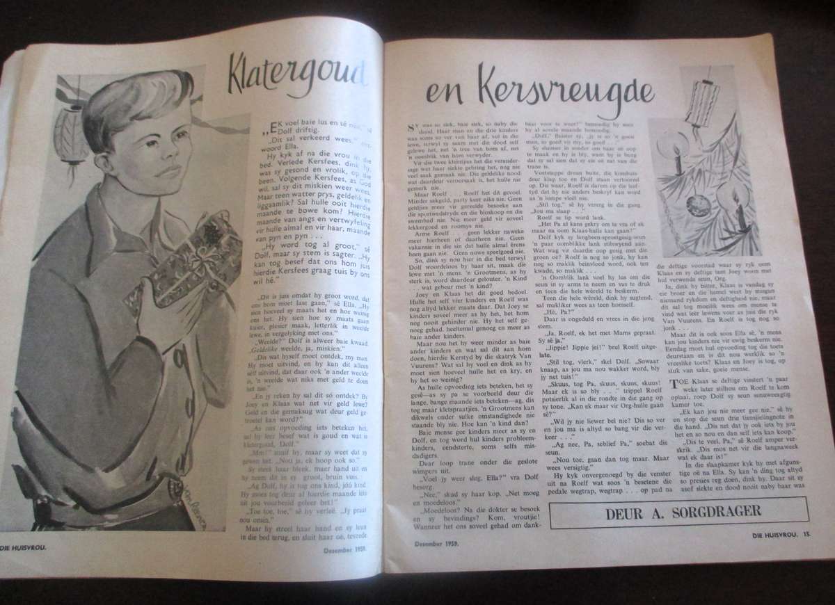 Vintage Kersfees Desember 1959 Die Huisvrou 90p As per photo.