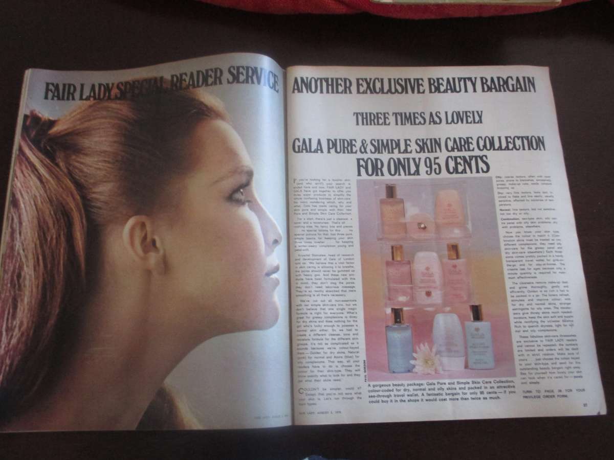 Vintage August 1970 Fair Lady Magazine. 175p As per photo.