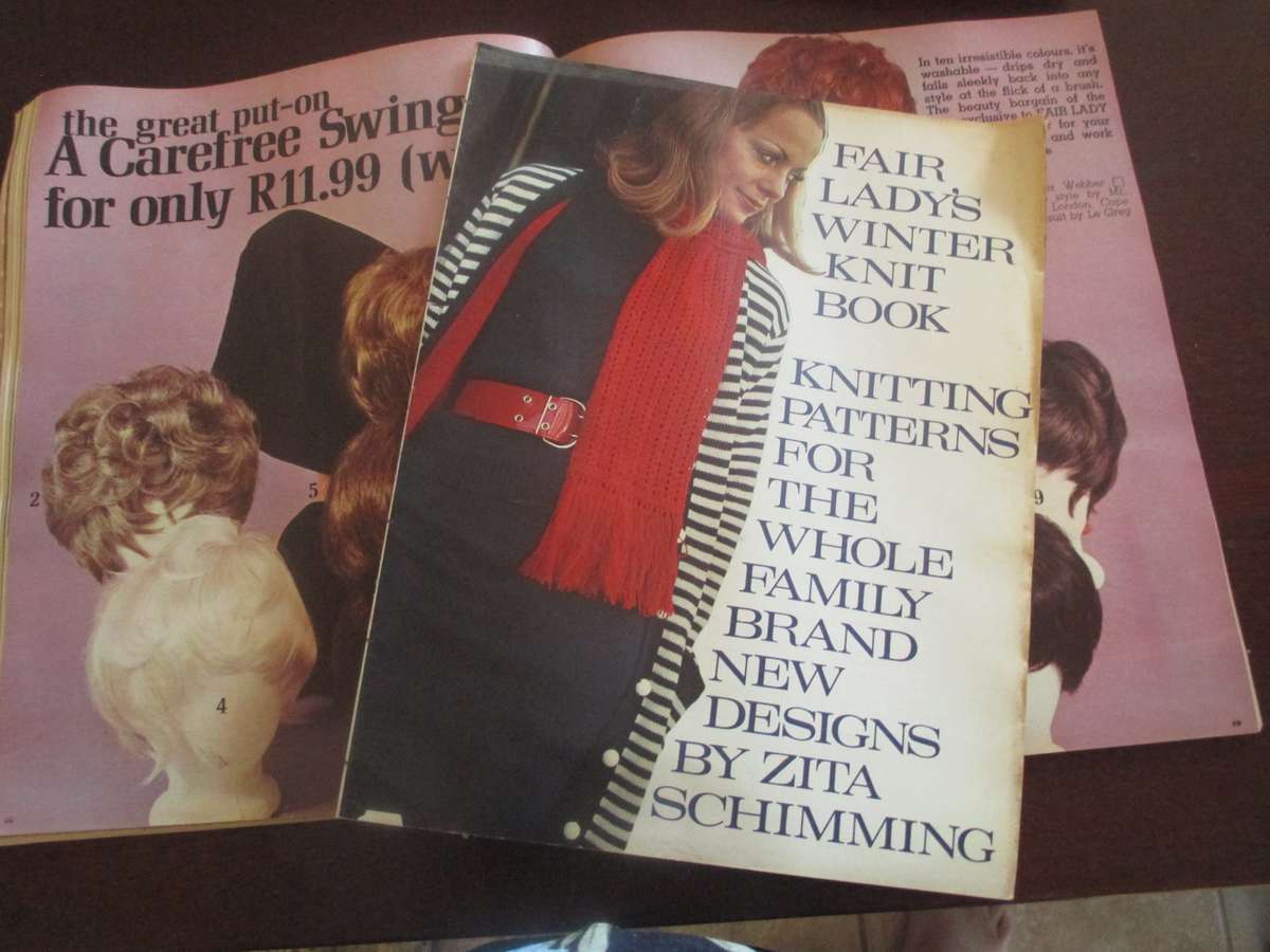 Vintage March 1970 Fair Lady Magazine. 175p. plus Fair Lady Winter Knit Book. As per photo.
